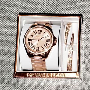 Rose Gold NEW Michael Kohrs watch and bracelet set